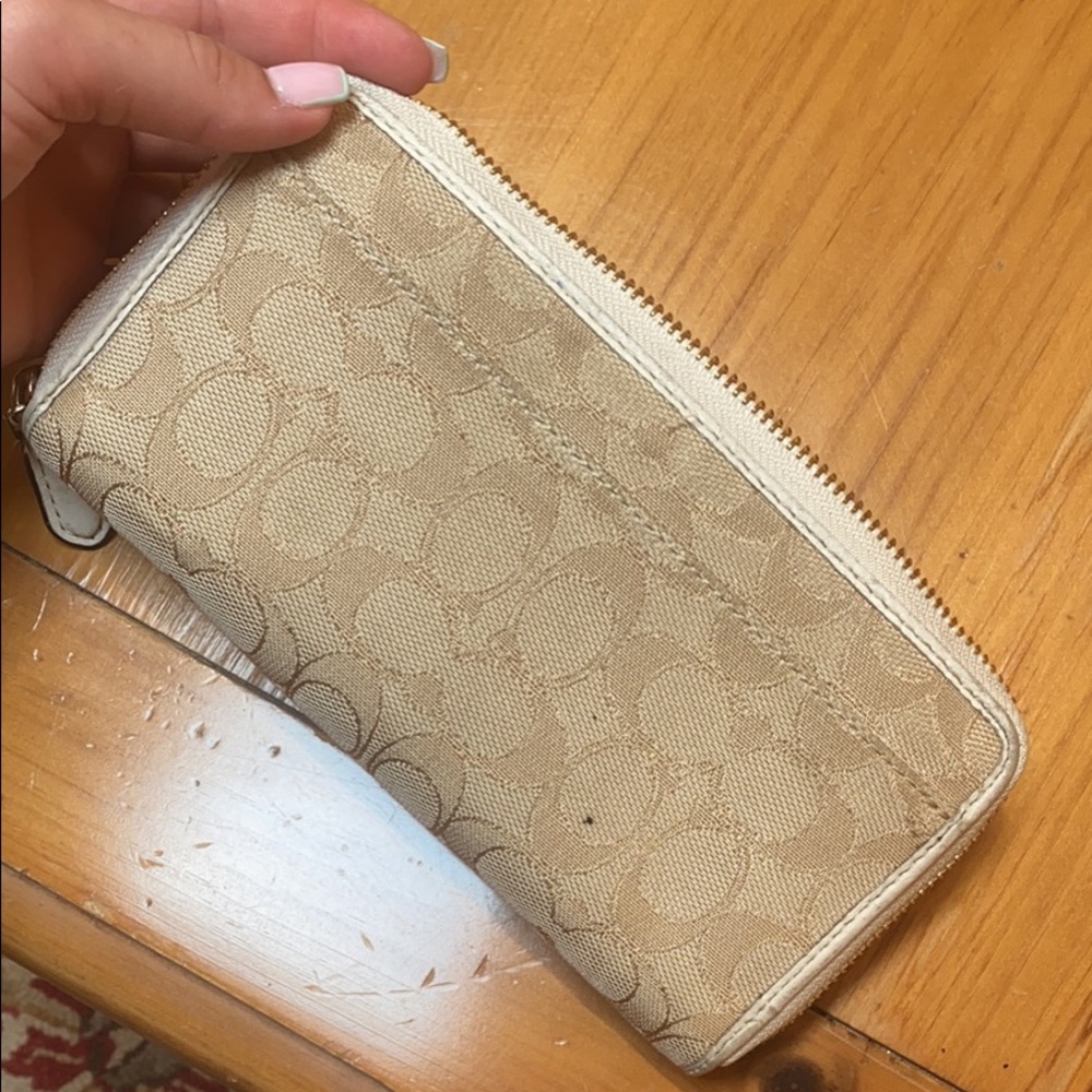 Tan coach wallet